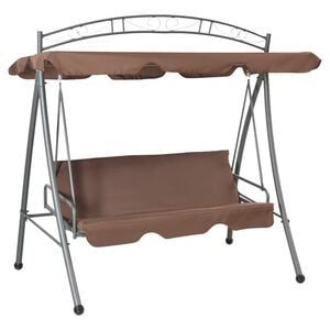 vidaXL Balancelle convertible d'ext&eacute;rieur avec auvent Caf&eacute;