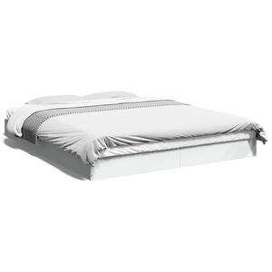 vidaXL Cadre de lit sans matelas blanc 160x200 cm bois d'ing&eacute;nierie