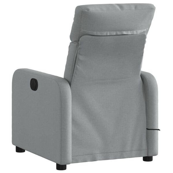 vidaXL Fauteuil de massage inclinable Gris clair Tissu