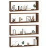 vidaXL &Eacute;tag&egrave;res murales cubiques 4 pcs Ch&ecirc;ne marron 80x15x26,5 cm