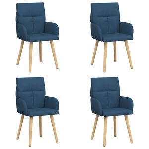 vidaXL Chaises de salle &agrave; manger 4 pc Tissu Bleu 60 x 56 x 96 cm