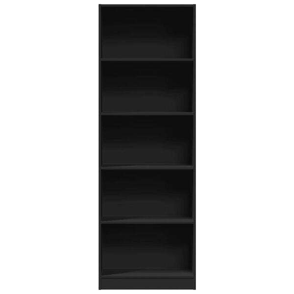 vidaXL Biblioth&egrave;que noir 60x24x176 cm bois d'ing&eacute;nierie