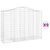 vidaXL Paniers &agrave; gabions arqu&eacute;s 9 pcs 200x50x140/160 cm Fer galvanis&eacute;