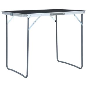 vidaXL Table pliable de camping avec cadre en m&eacute;tal 80x60 cm Gris