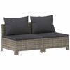 vidaXL Canap&eacute; de jardin 2 places avec coussins Gris R&eacute;sine tress&eacute;e