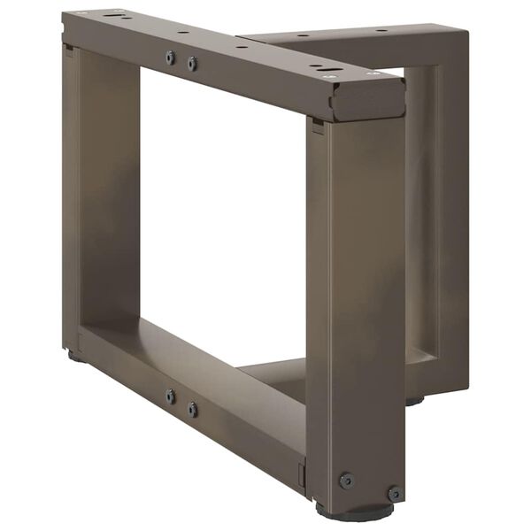 vidaXL Pieds de table basse en T, 2 pi&egrave;ces, noir, 50 x 25 x (30-31) cm, acier