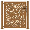 vidaXL Portail de jardin 100x100 cm en acier patin&eacute; motif flamme