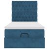 vidaXL Cadre de lit ottoman avec matelas bleu foncé 90x200 cm velours