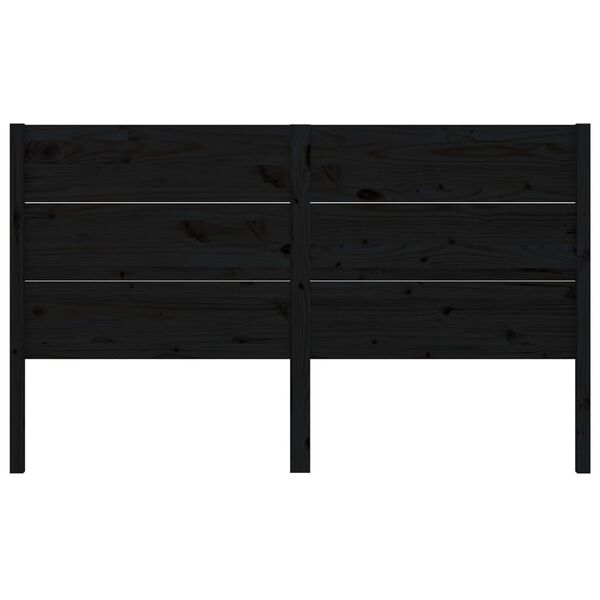 vidaXL T&ecirc;te de lit Noir 206x4x100 cm Bois massif de pin