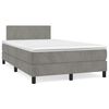 vidaXL Sommier &agrave; lattes de lit et matelas gris clair 120x190cm velours