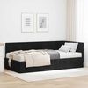 vidaXL Cadre de lit d'angle avec matelas 2 pcs Noir Velours