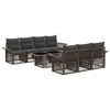 vidaXL Ensemble de canap&eacute; de jardin 8 pc Gris et Gris fonc&eacute; polyrotin