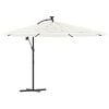vidaXL Parasol de jardin avec m&acirc;t en acier blanc 269x269x235 cm