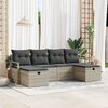 vidaXL Ensemble de canap&eacute; de jardin 6 pcs Gris clair 230 x 117 x 85 cm