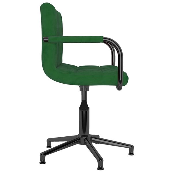 vidaXL Chaises pivotantes &agrave; manger lot de 2 vert fonc&eacute; velours