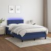 vidaXL Sommier &agrave; lattes de lit avec matelas LED Bleu 120x200 cm Tissu