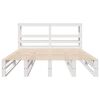 vidaXL Cadre de lit sans matelas blanc 135x190 cm bois de pin massif