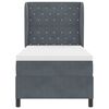 vidaXL Lit &agrave; ressorts avec matelas Gris fonc&eacute; 200 x 100 cm Velours