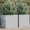 vidaXL Jardinières 2 pcs argenté 49x47x46 cm acier galvanisé