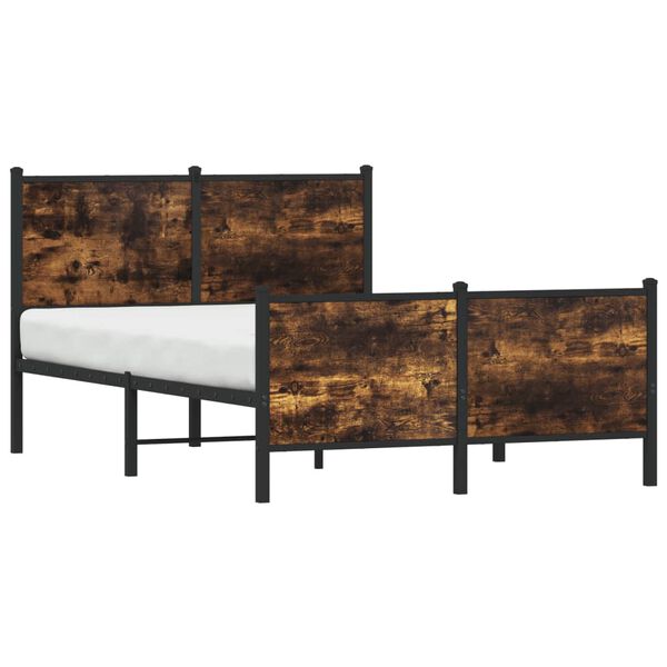 vidaXL Cadre de lit en métal sans matelas chêne fumé 120x200 cm