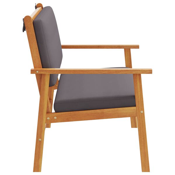 vidaXL Banc de jardin avec coussin Anthracite Bois d'Acacia Massif