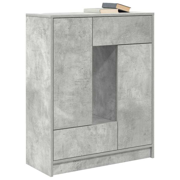 vidaXL Buffet avec tiroirs et portes gris b&eacute;ton 73x31x90 cm