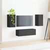 vidaXL Ensemble de meuble TV mural 4 pcs Noir Bois d'ing&eacute;nierie