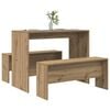 vidaXL Ensemble table &agrave; manger et bancs 3 pcs bois d'ing&eacute;nierie