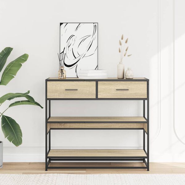 vidaXL Table console chêne sonoma 90x35x80 cm bois d'ingénierie