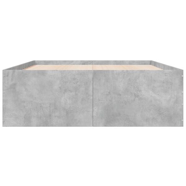 vidaXL Cadre de lit sans matelas gris b&eacute;ton 135x190 cm