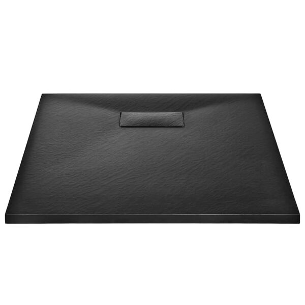 vidaXL Bac de douche SMC Noir 90 x 70 cm