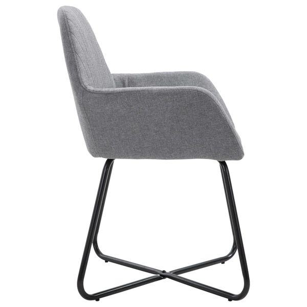 vidaXL Chaises &agrave; manger lot de 2 gris clair tissu