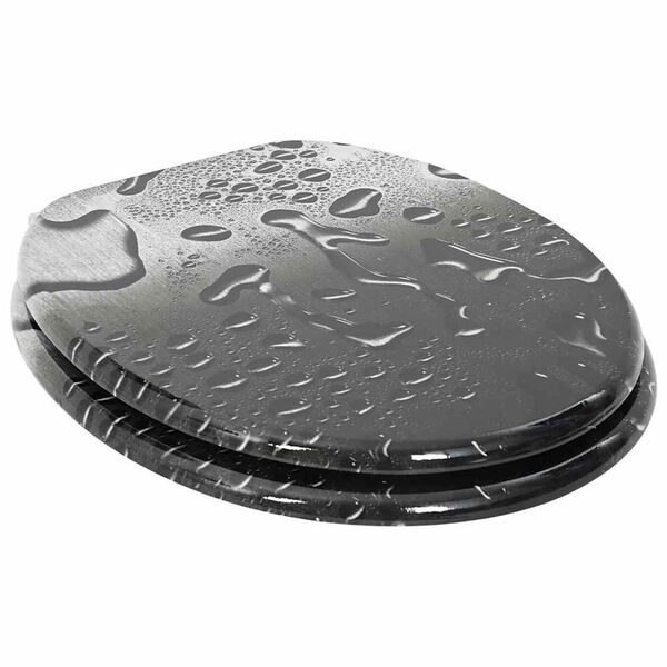 vidaXL Si&egrave;ge de toilette &agrave; fermeture douce Gris 44 x 38 cm Panneau MDF