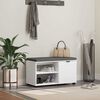 vidaXL Banc d'entr&eacute;e Blanc 80 x 38 x 46 cm Bois Ing&eacute;nierie et Tissu