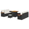 vidaXL Ensemble de canap&eacute; de jardin 9 pc Noir polyrotin