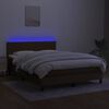 vidaXL Sommier &agrave; lattes de lit matelas et LED Marron fonc&eacute; 140x190 cm