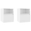 vidaXL Tables de chevet 2pcs Blanc brillant 40x40x50cm bois ing&eacute;nierie