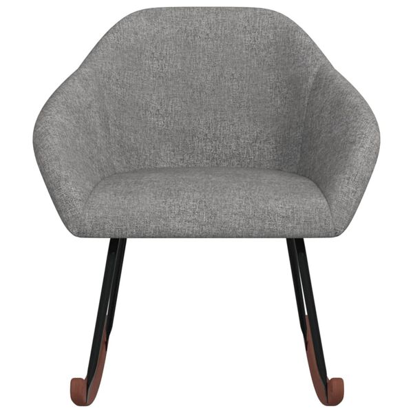 vidaXL Chaise &agrave; bascule Gris clair Tissu