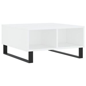 vidaXL Table basse blanc 60x60x30 cm bois d'ing&eacute;nierie