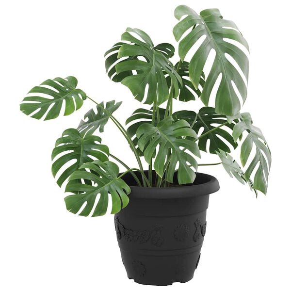 vidaXL Pot &agrave; fleurs rond 24 pcs Noir &Oslash; 26 x 21,5 cm Plastique