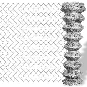 vidaXL Cl&ocirc;ture &agrave; mailles losang&eacute;es Acier galvanis&eacute; 25x1,25 m Argent&eacute;