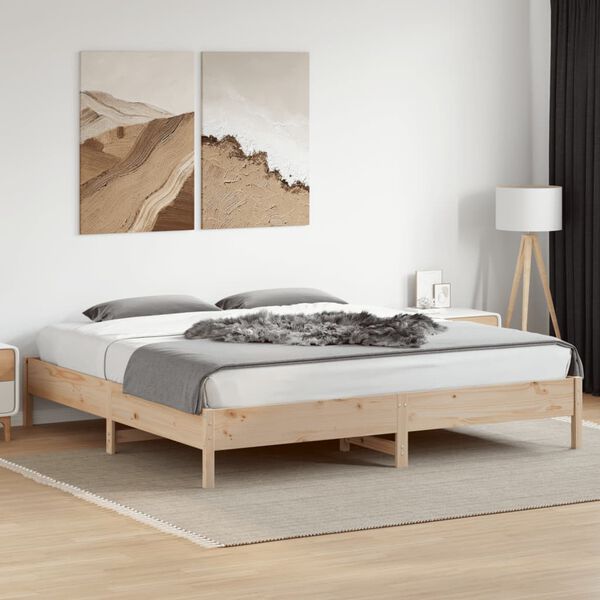 vidaXL Cadre de lit sans matelas 200x200 cm bois massif de pin