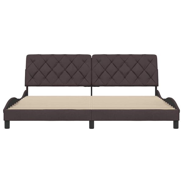 vidaXL Cadre de lit sans matelas marron fonc&eacute; 200x200 cm tissu