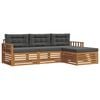 vidaXL Ensemble de canap&eacute;s d'ext&eacute;rieur 4 pc Naturel et Anthracite