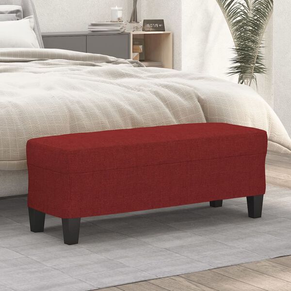 vidaXL Banc Rouge bordeaux 100x35x41 cm Tissu