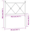vidaXL T&ecirc;te de lit de remplacement m&eacute;tal blanc 80 cm