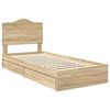 vidaXL Lit de Rangement Ch&ecirc;ne Sonoma 90 x 200 cm Bois d'ing&eacute;nierie