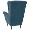 vidaXL Fauteuil &agrave; oreilles avec tabouret bleu velours