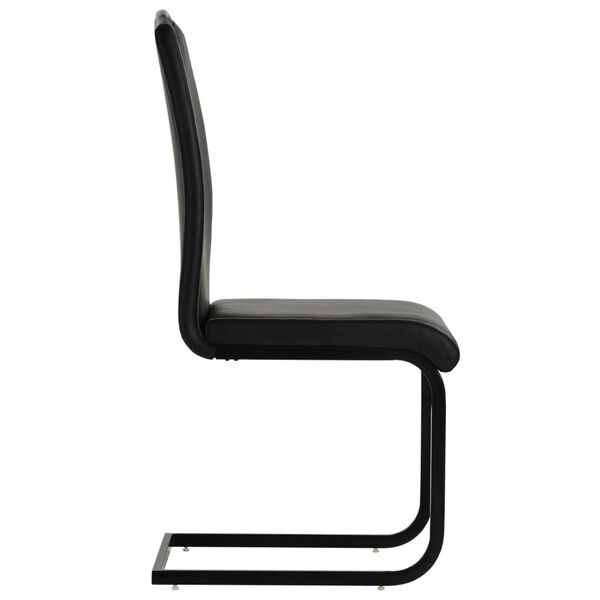 vidaXL Chaises &agrave; manger cantilever lot de 4 noir similicuir