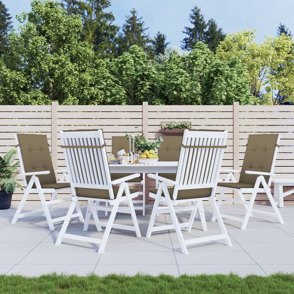 vidaXL Coussins de chaise à dossier haut lot de 6 taupe mélangé tissu